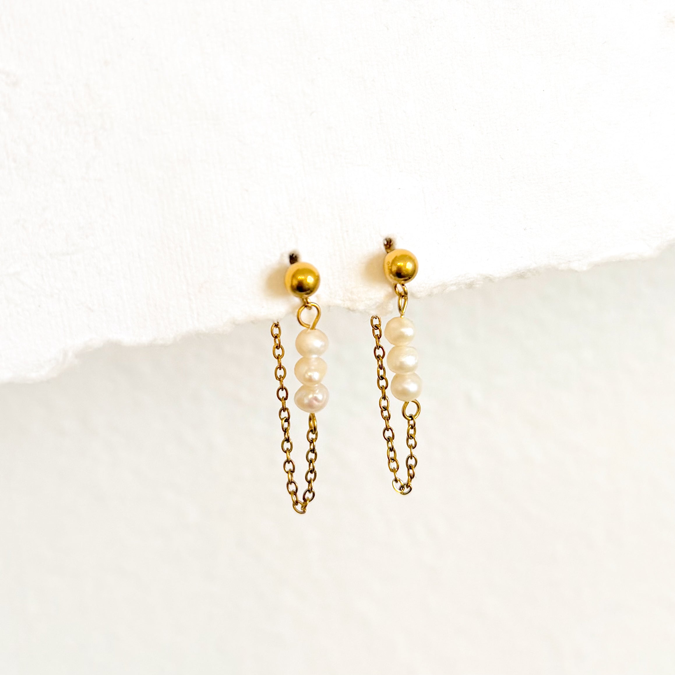 Pearl Chain Earrings