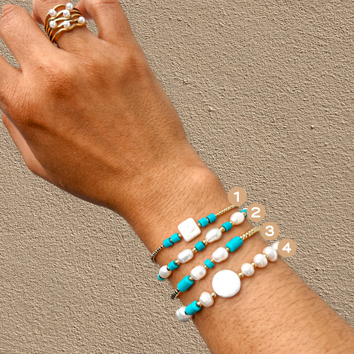 Pearl and turquoise bracelet