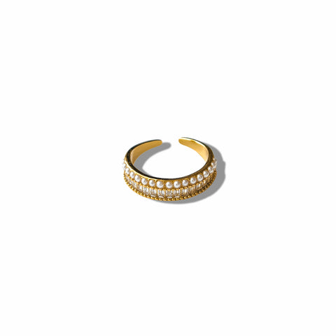 Bright & Pearl Band Ring