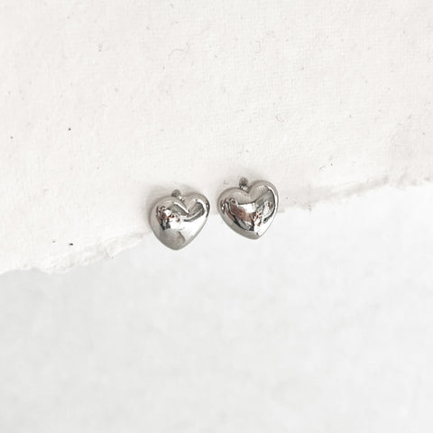 Heart Silver Studs