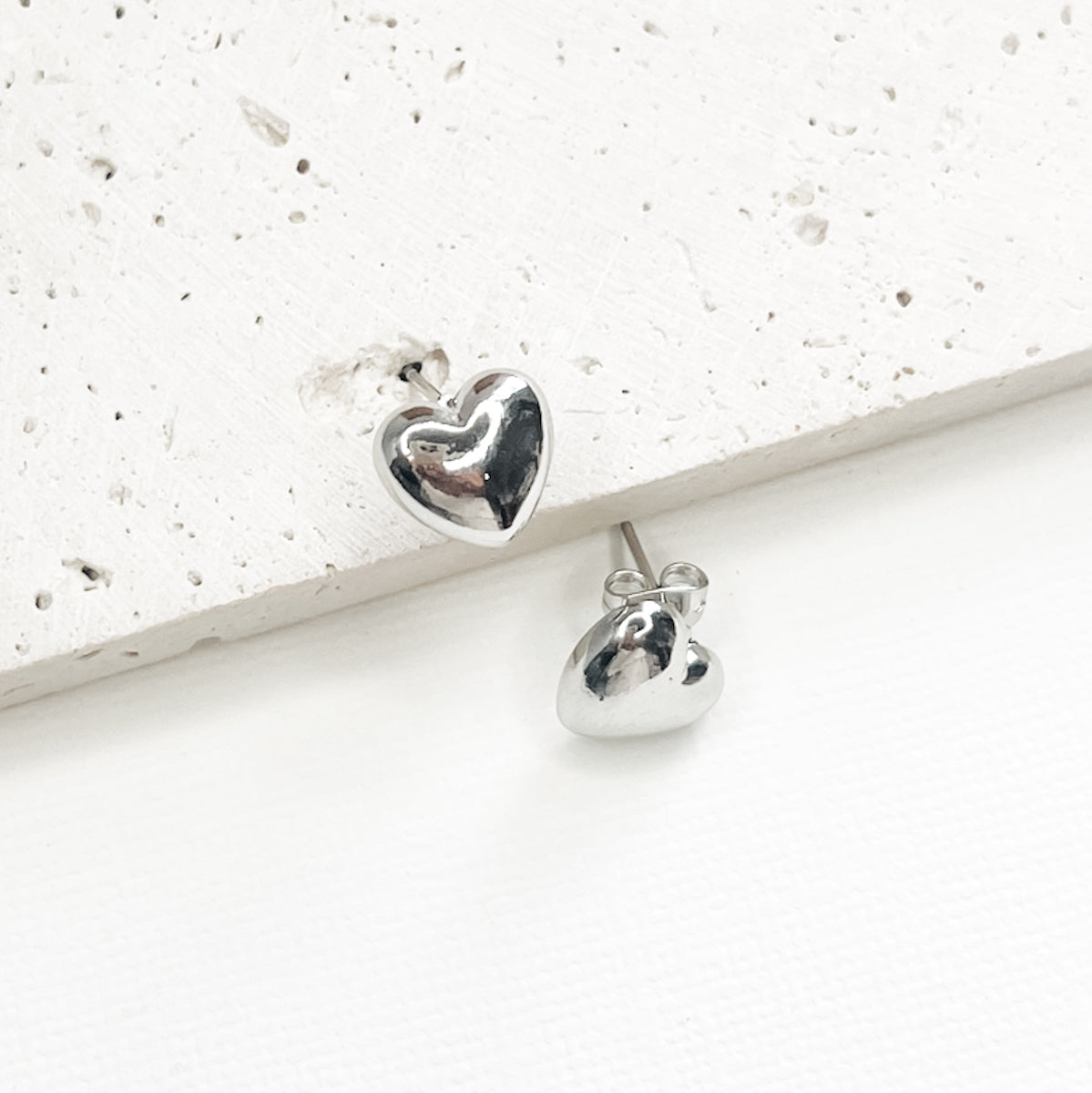 Heart Silver Studs