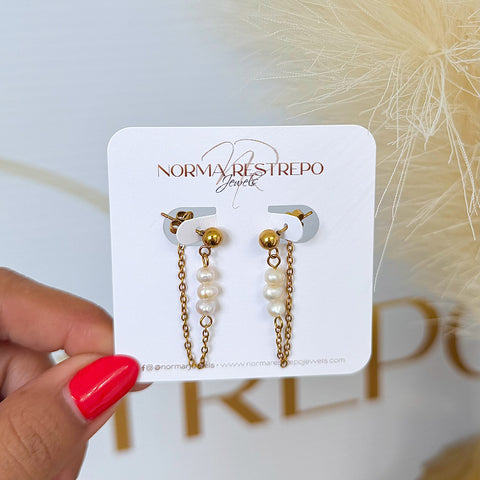 Pearl Chain Earrings