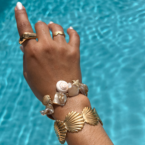 Golden Shell Cuff Bangle