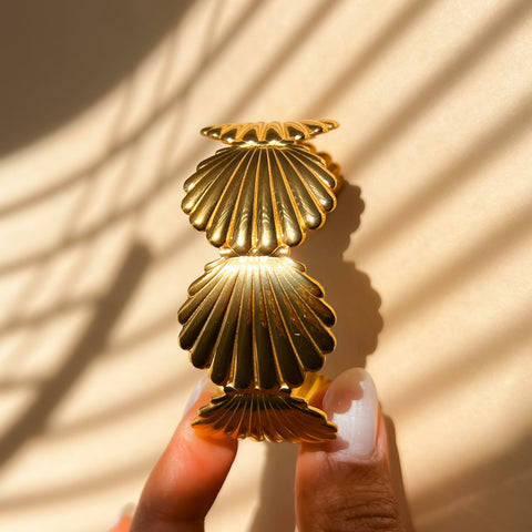 Golden Shell Cuff Bangle