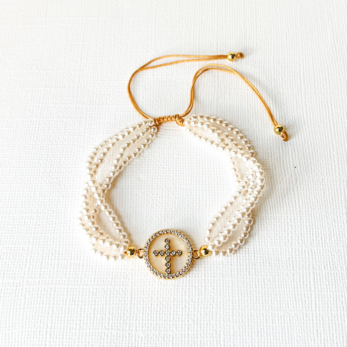 Cross And Pearl Bracelet