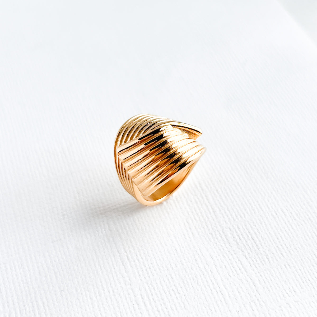 Gold Striped Ring