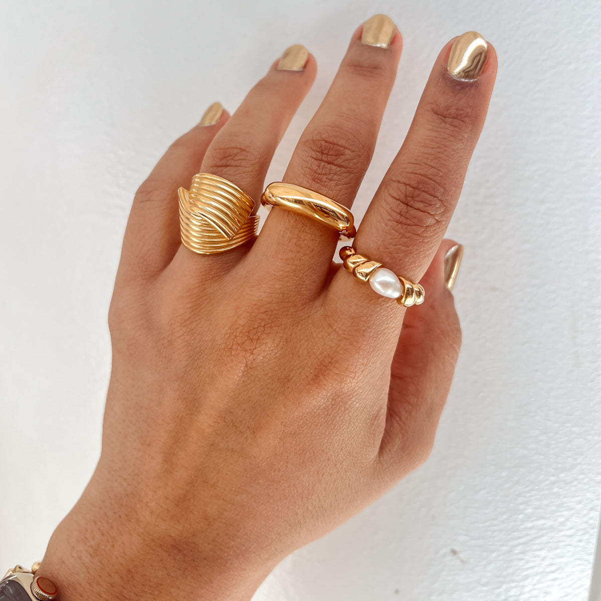 Gold Striped Ring