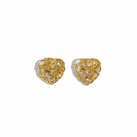 Zircon Heart Studs