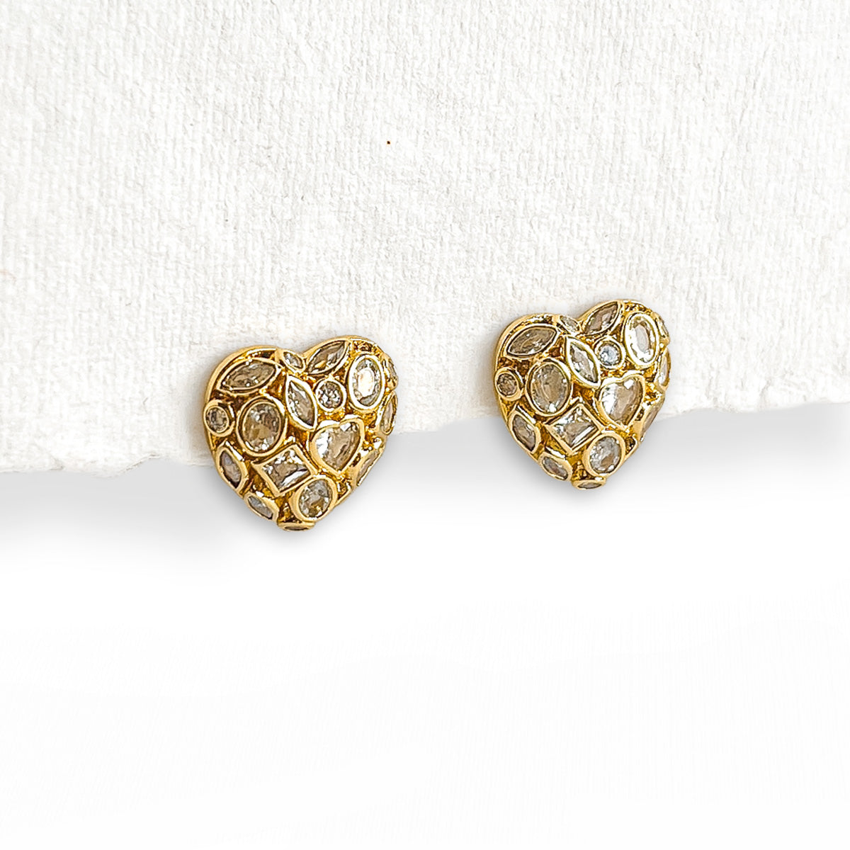 Zircon Heart Studs