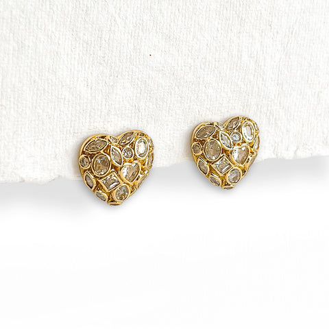 Zircon Heart Studs