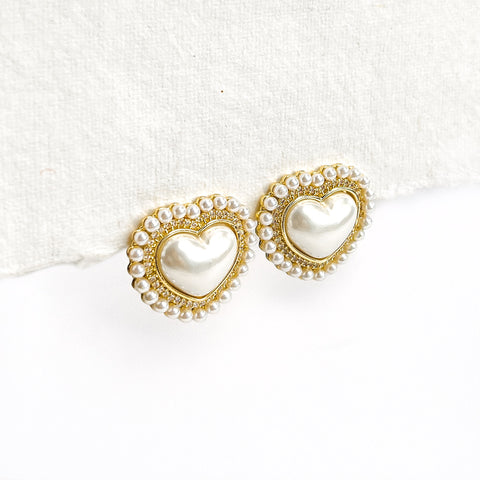 Pearl Heart Earring