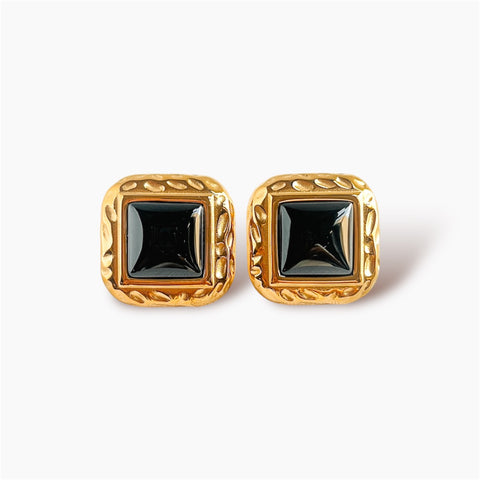 Onyx Square Studs