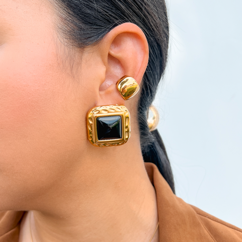 Onyx Square Studs