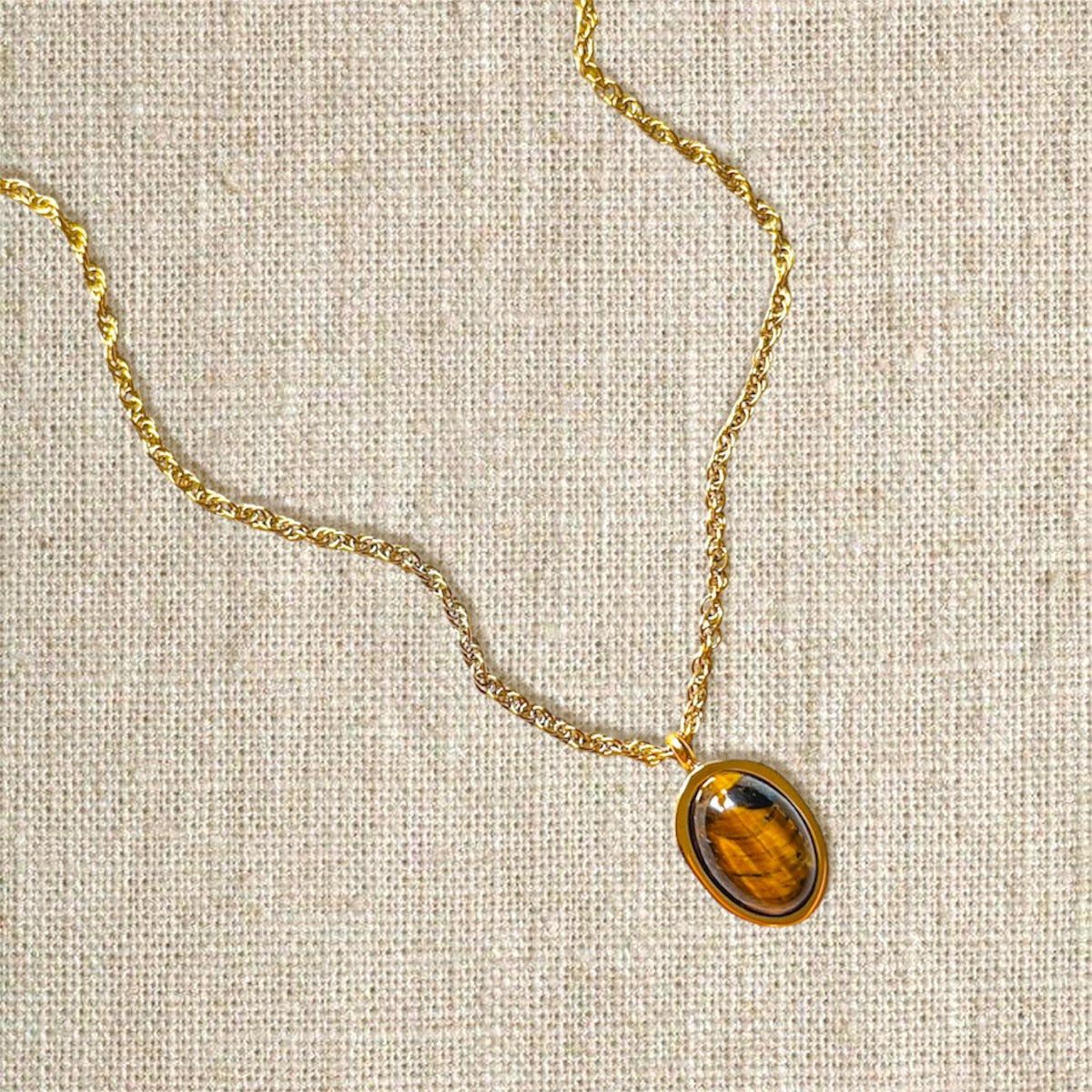 Oval Tiger Eye Chain