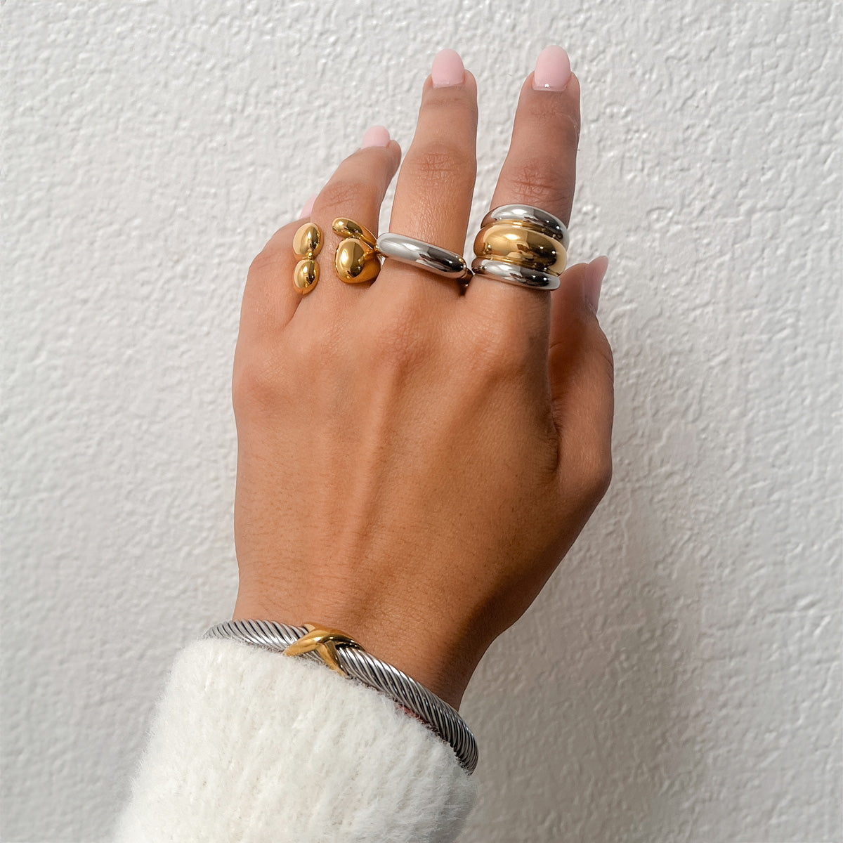 Two Tone Wide Tube Ring