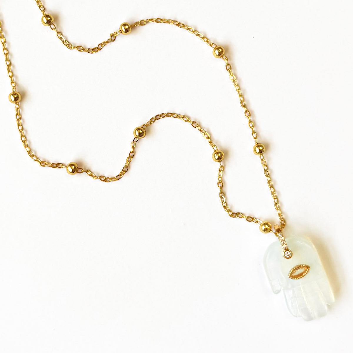 Hamsa Opal Chain