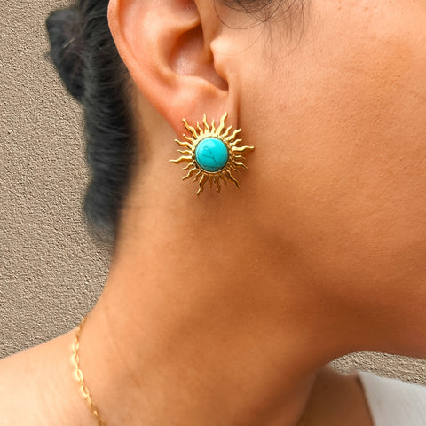 Turquoise Sun Earring