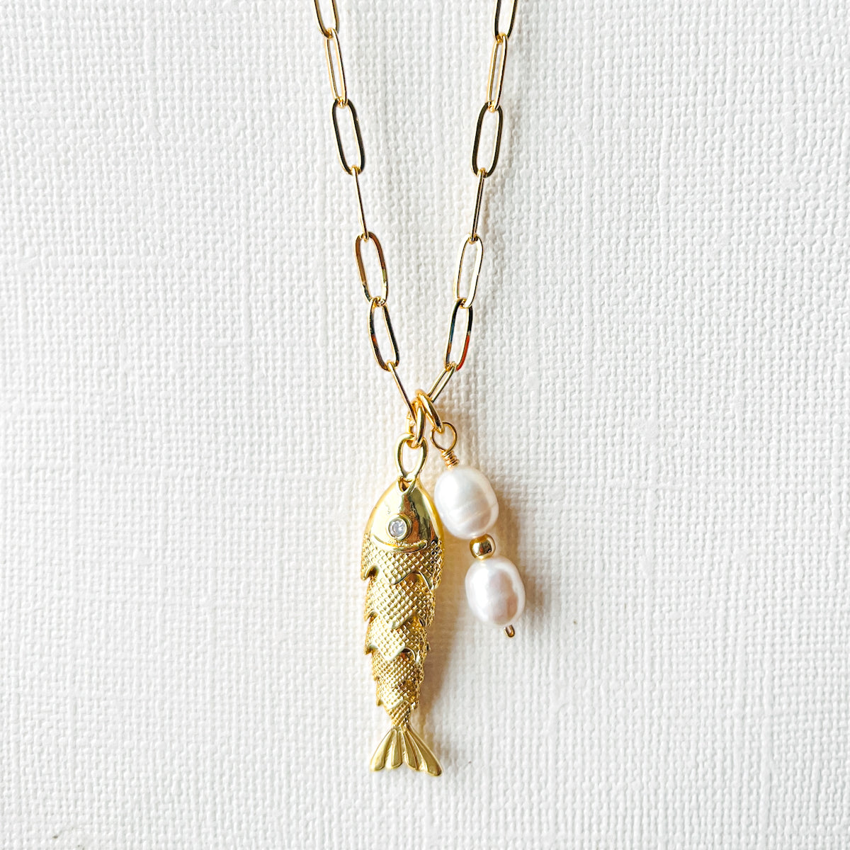 Fish & Pearl Necklace
