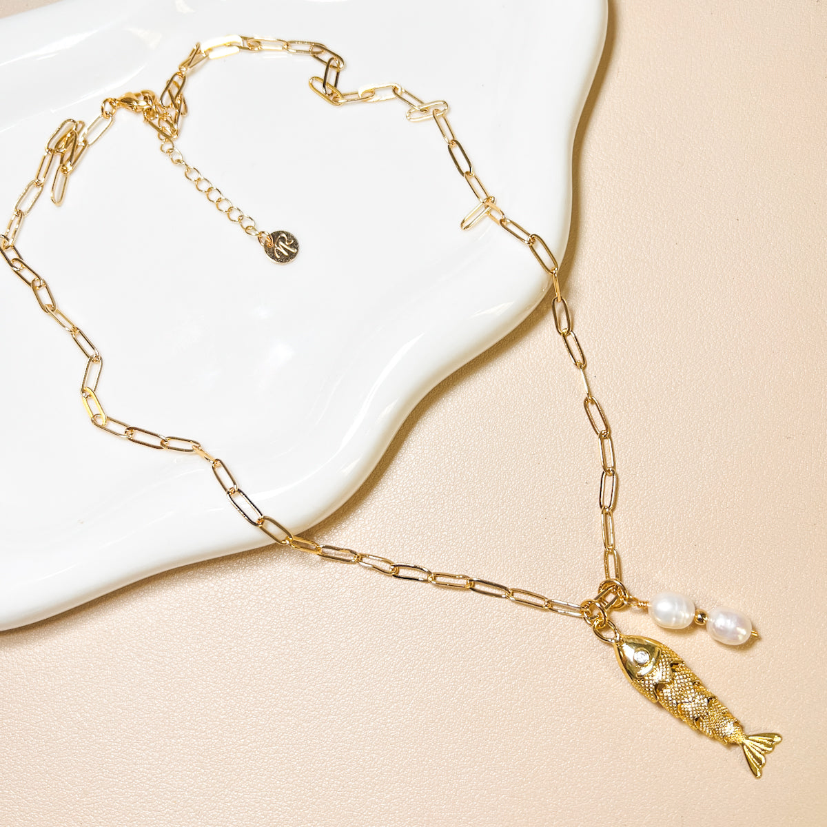 Fish & Pearl Necklace
