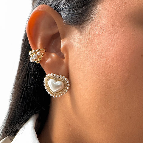 Pearl Heart Earring
