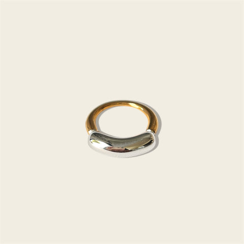 Two Tone Wide Tube Ring