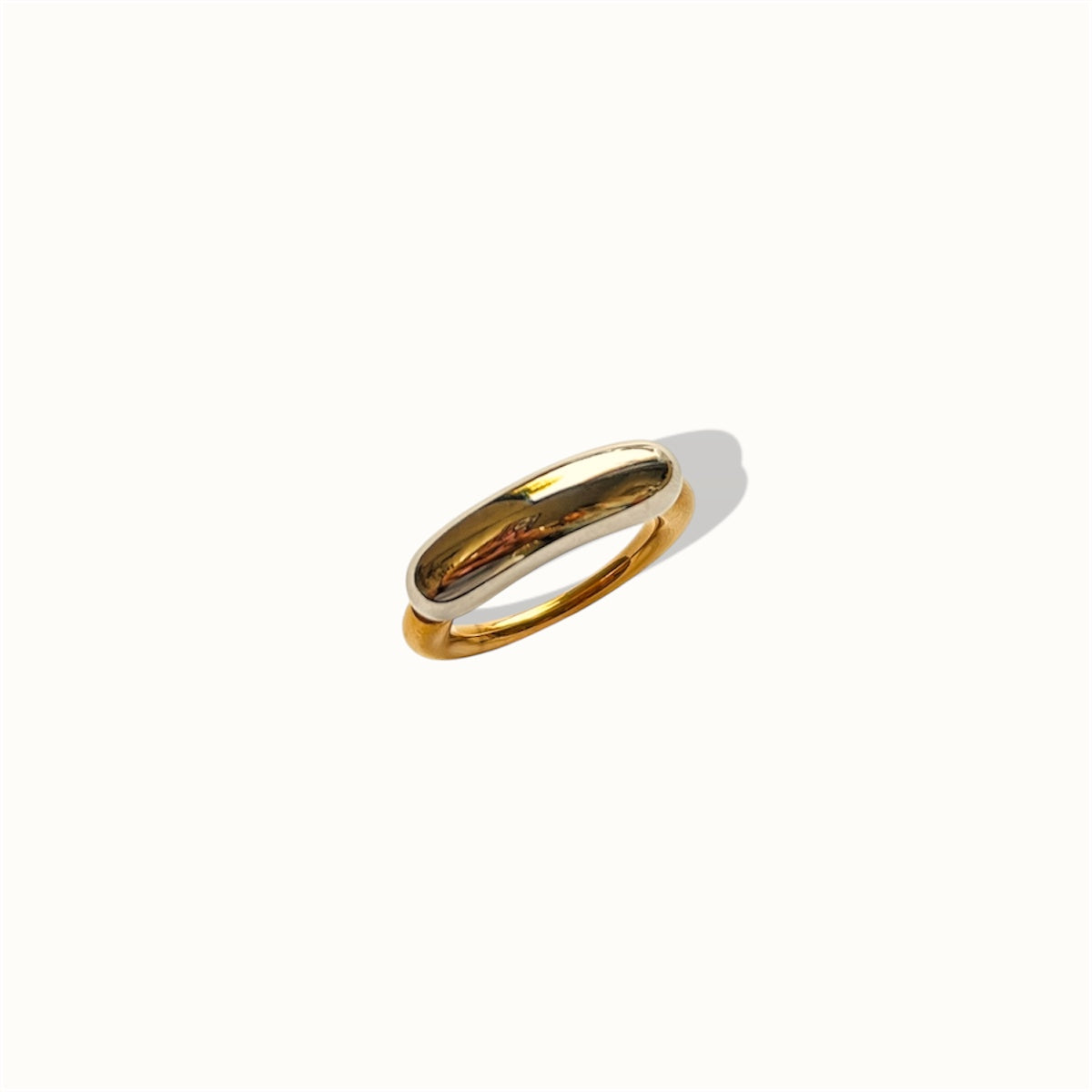 Two Tone Wide Tube Ring