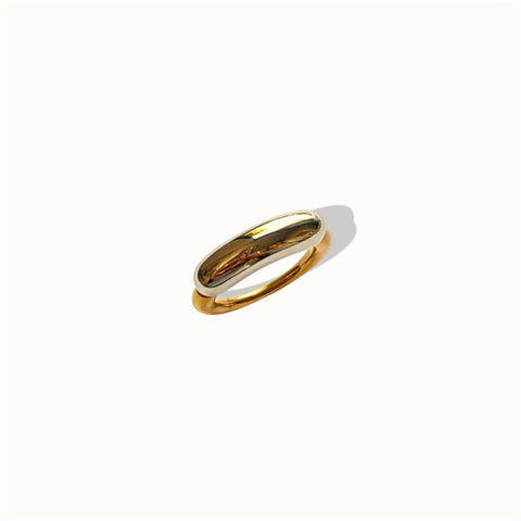 Two Tone Wide Tube Ring
